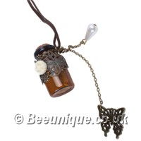Wish Brown Bottle Necklace - Click Image to Close